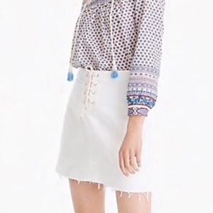 J.Crew NEW White Denim Nautical Jeans Skirt 30"